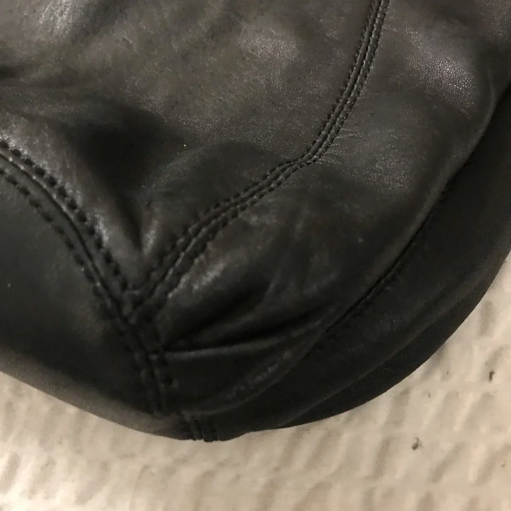 Michael Kors Black Leather Hobo Bag with Gold Hardware